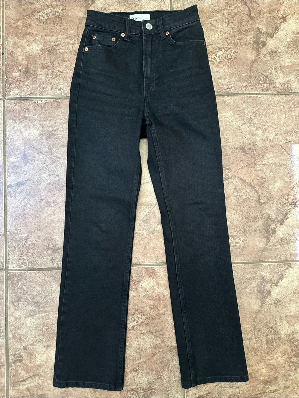 Zara Women’s black straight leg jeans